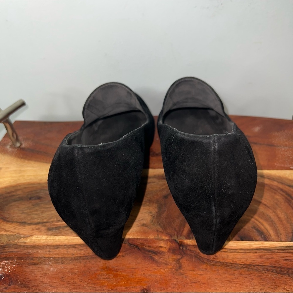 Stuart Weitzman Black Suede Wedges Women’s Size 10 Loafers Made in Spain - Picture 5 of 7